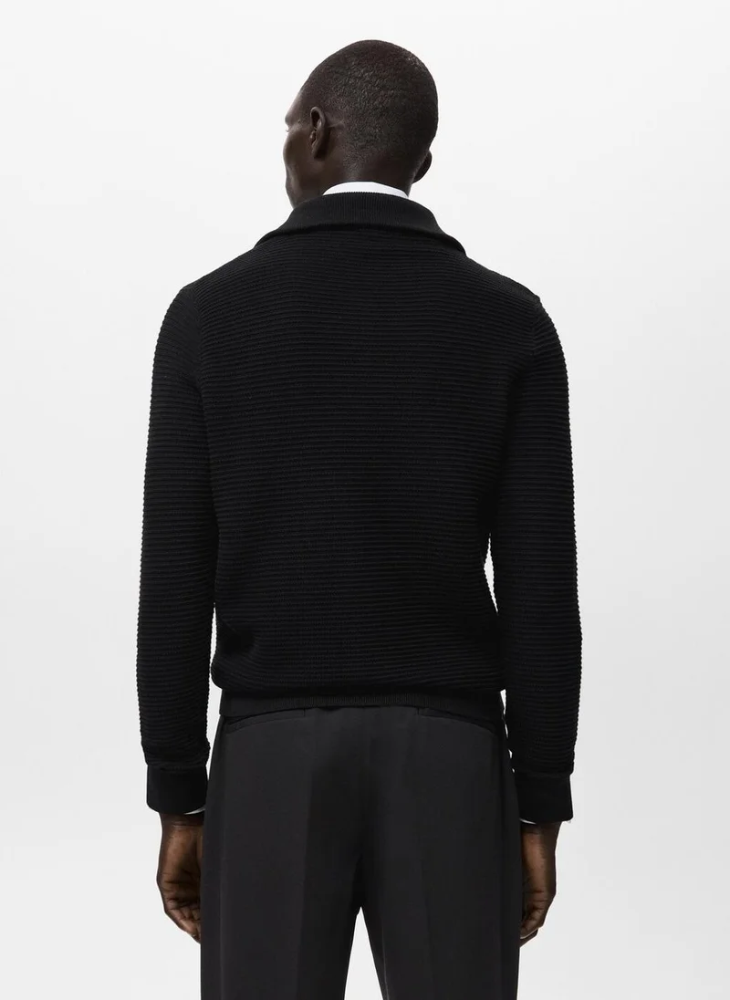 Mango Man  Structured knitted cardigan with zip for Men | Best Price UAE